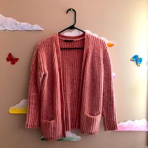 Pink George kids knitted cardigan.